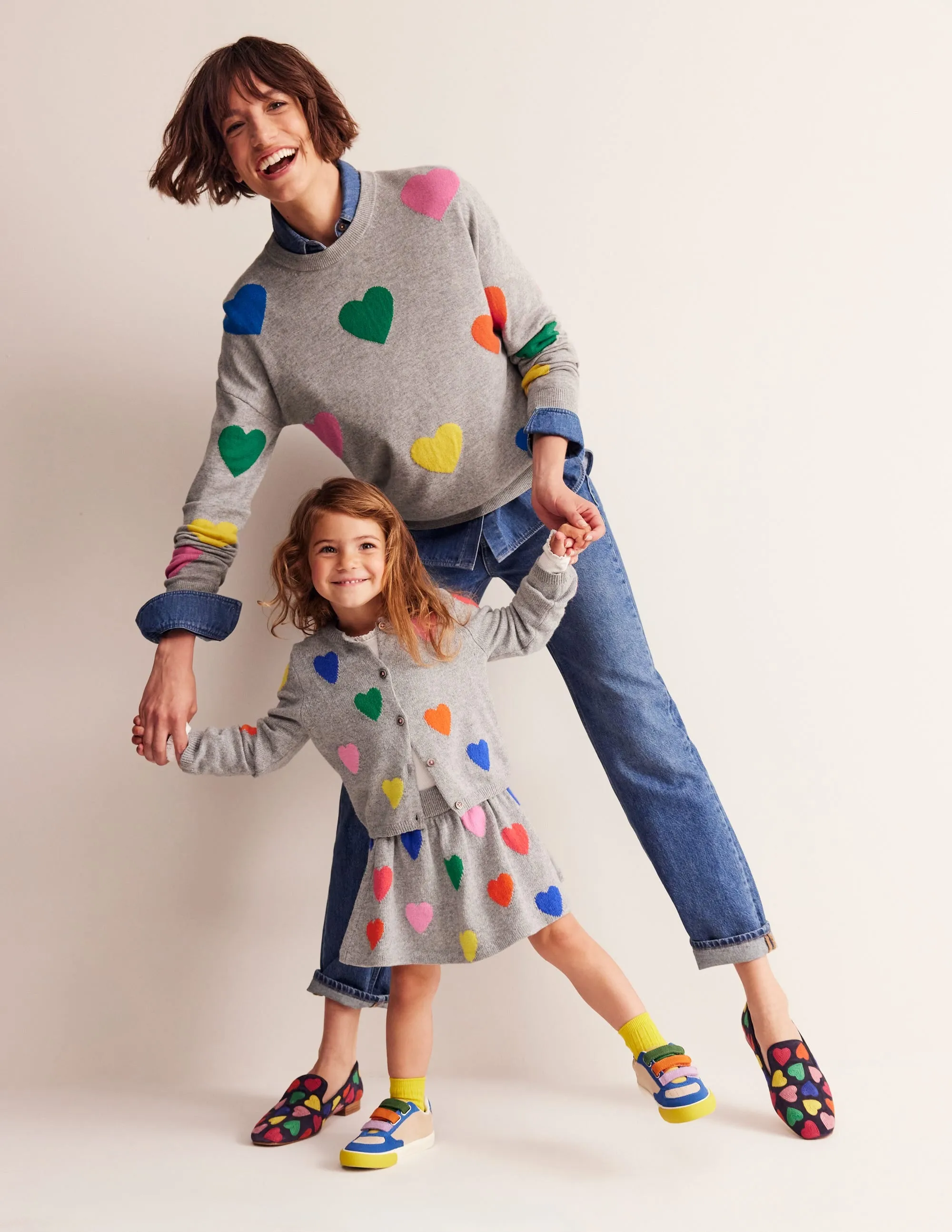 Loafer im Slipper-Stil-Bunt Marineblau Herzen