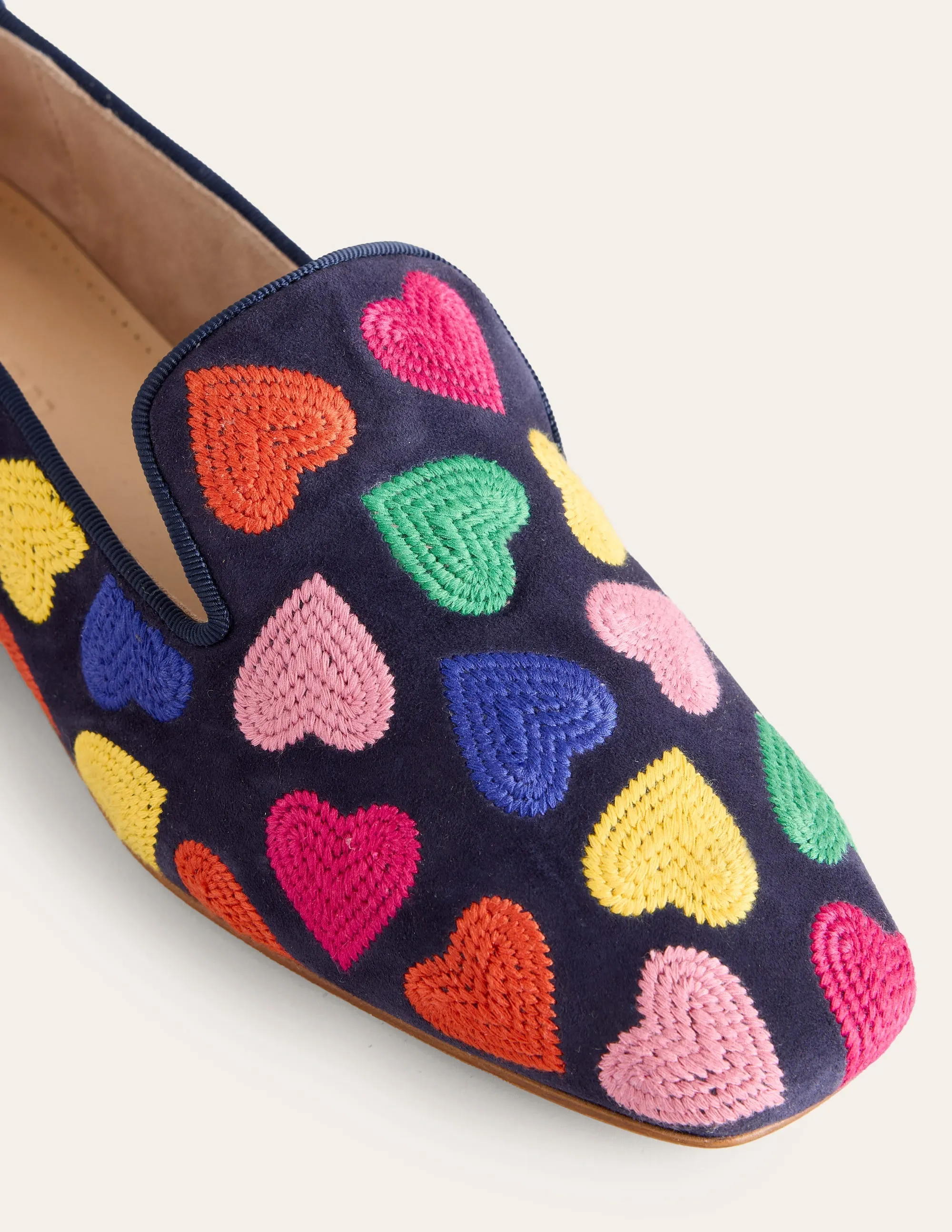 Loafer im Slipper-Stil-Bunt Marineblau Herzen