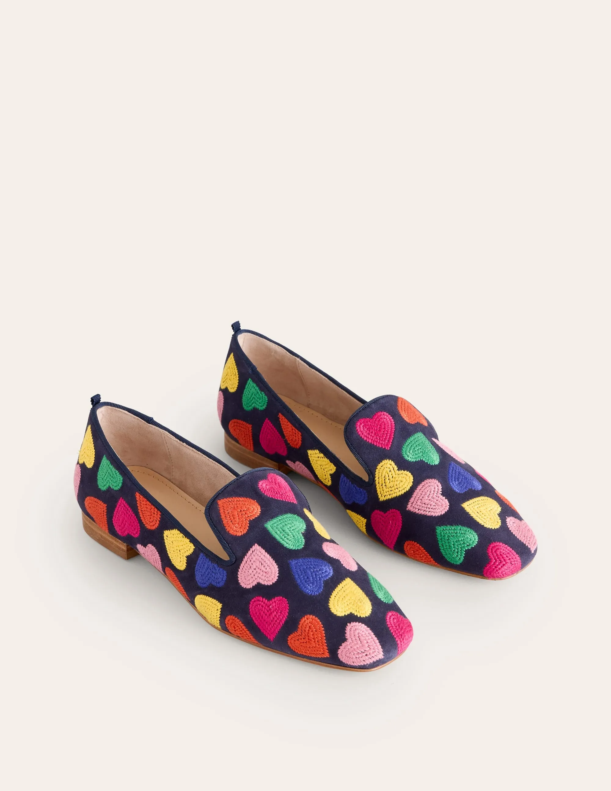 Loafer im Slipper-Stil-Bunt Marineblau Herzen