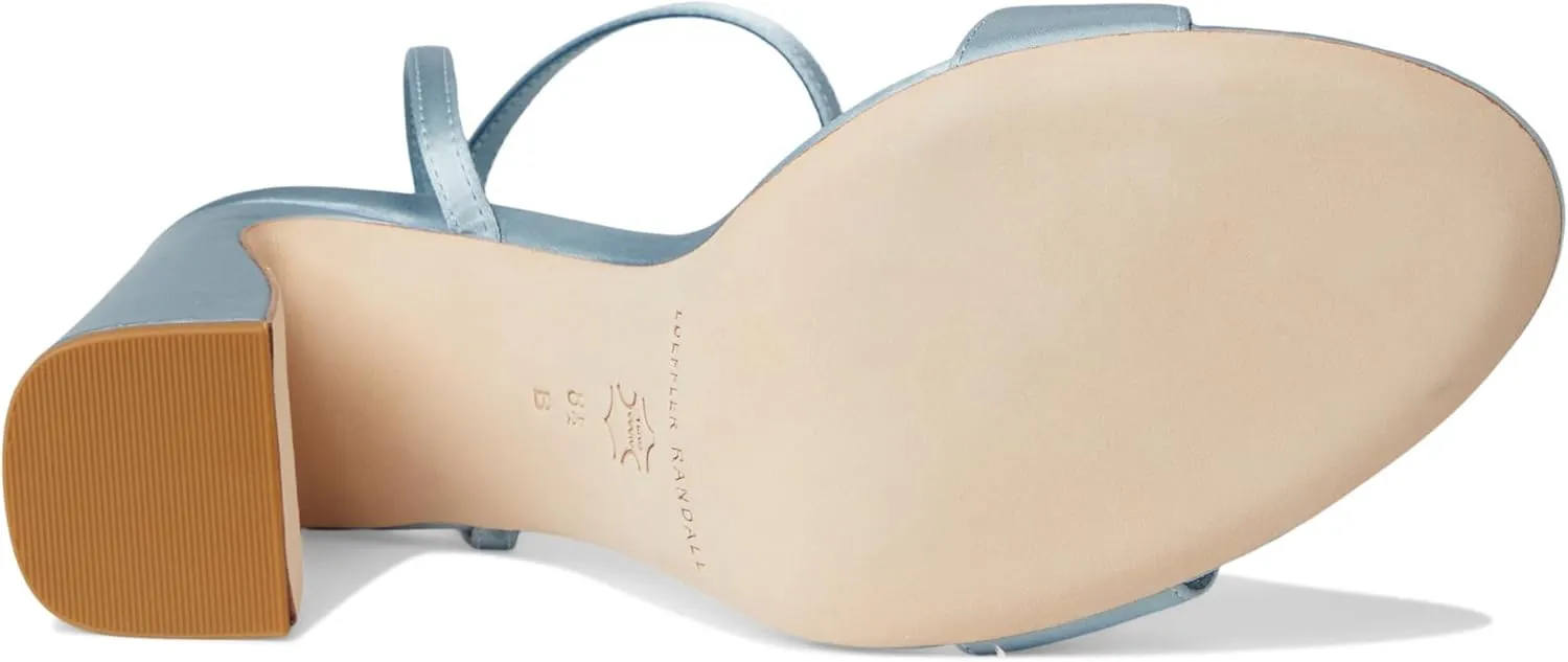 Loeffler Randall Women's Malia Curved Heel Simple Sandals with Ankle Wrap