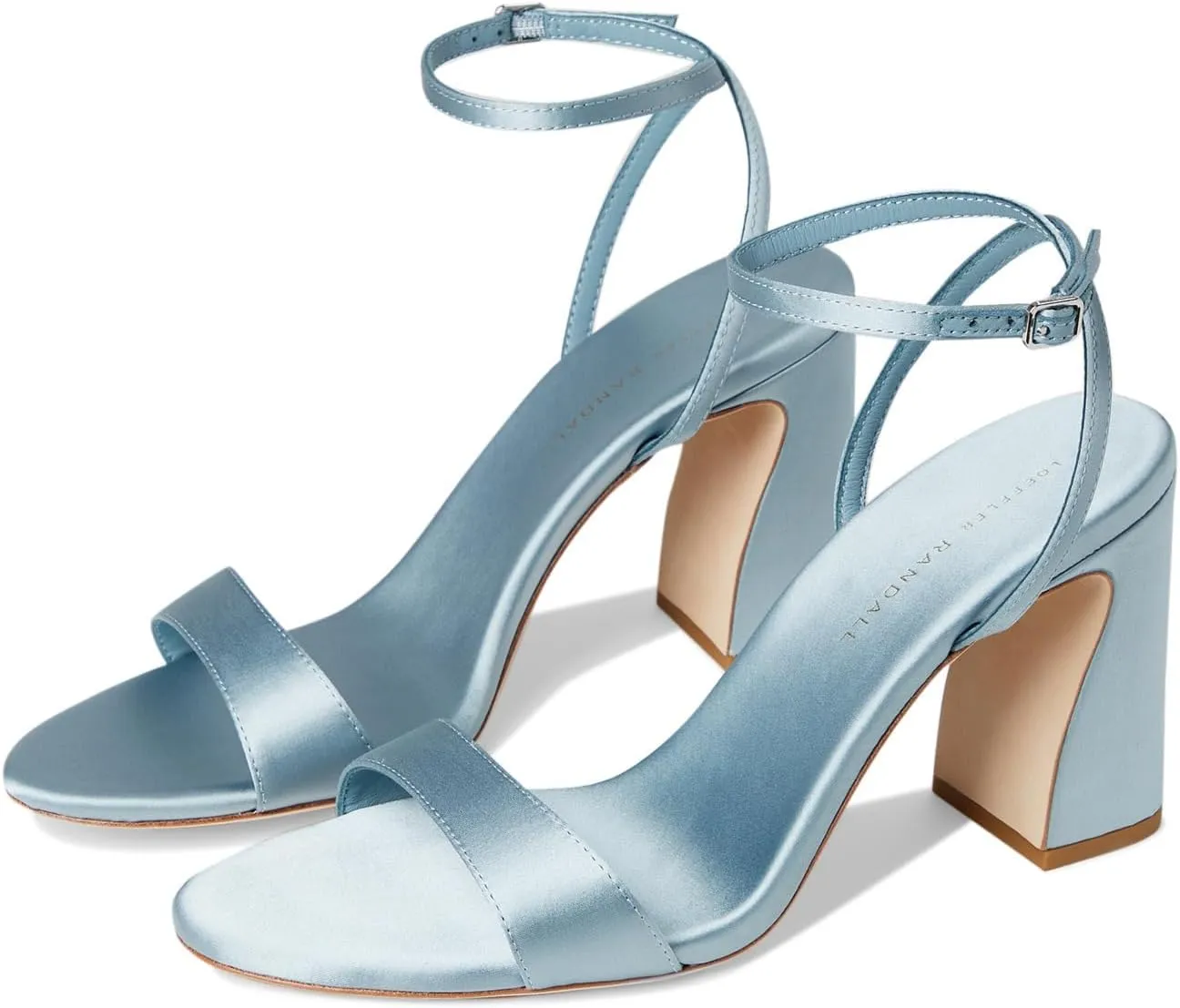 Loeffler Randall Women's Malia Curved Heel Simple Sandals with Ankle Wrap