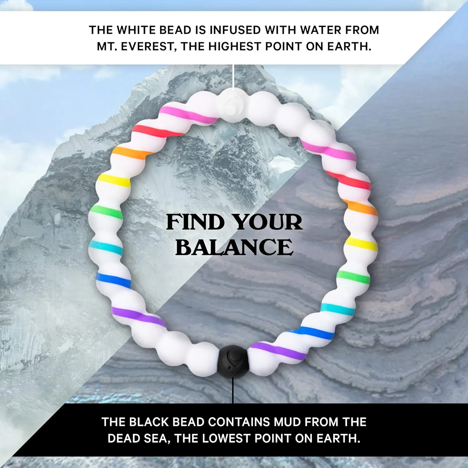 Lokai Silicone Beaded Bracelet, Pride Collection - Silicone Jewelry Fashion Bracelet Slides-On for Comfortable Fit for Men, Women & Kids