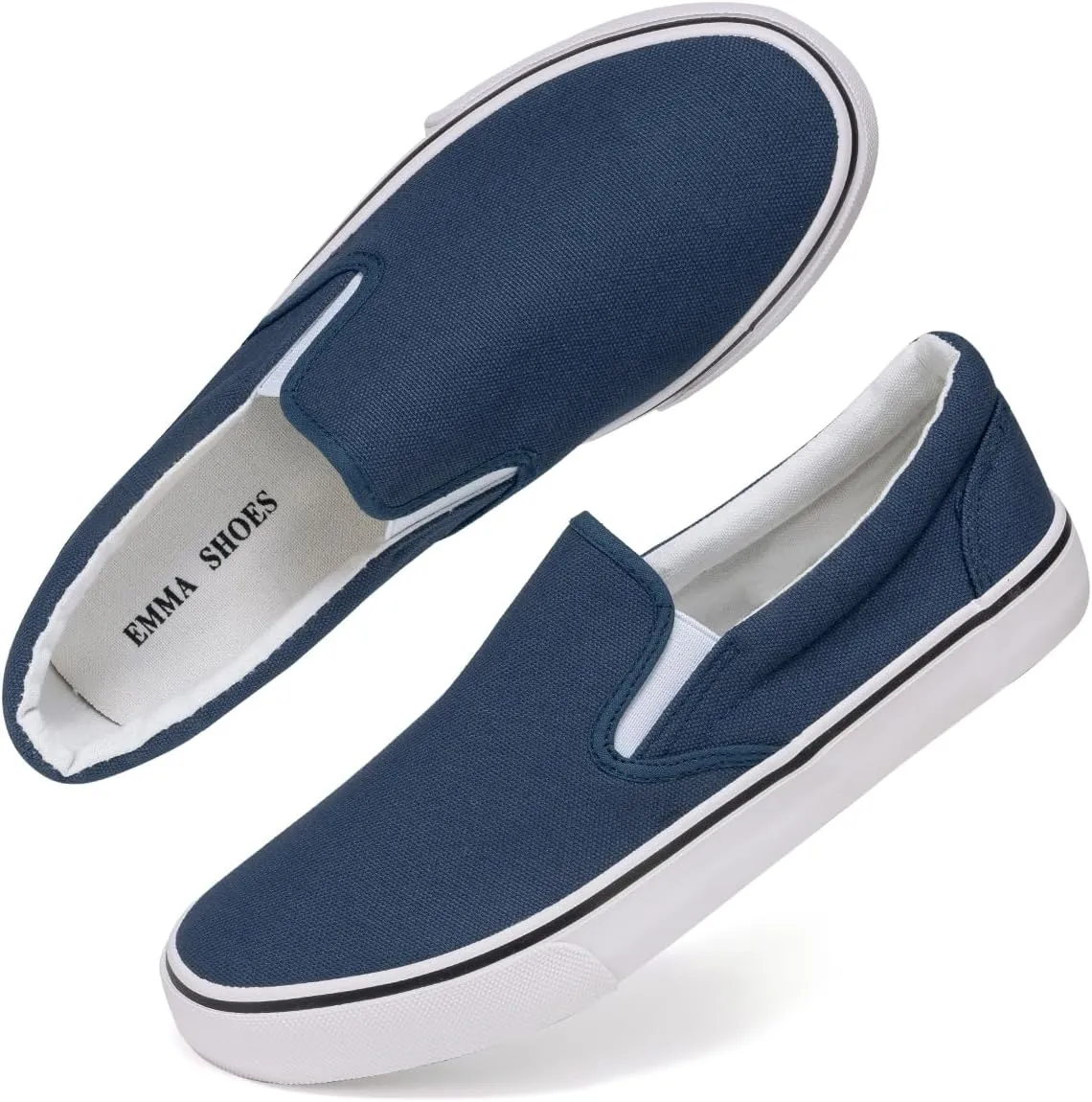 Low-Top Slip Ons Women's Fashion Sneakers Casual Canvas Sneakers for Women Comfortable Flats Breathable Padded Insole Slip on Sneakers Women Low Slip on Shoes