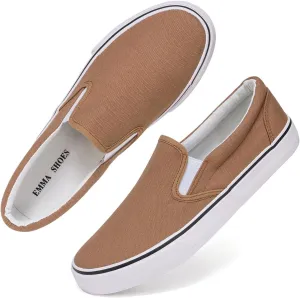 Low-Top Slip Ons Women's Fashion Sneakers Casual Canvas Sneakers for Women Comfortable Flats Breathable Padded Insole Slip on Sneakers Women Low Slip on Shoes