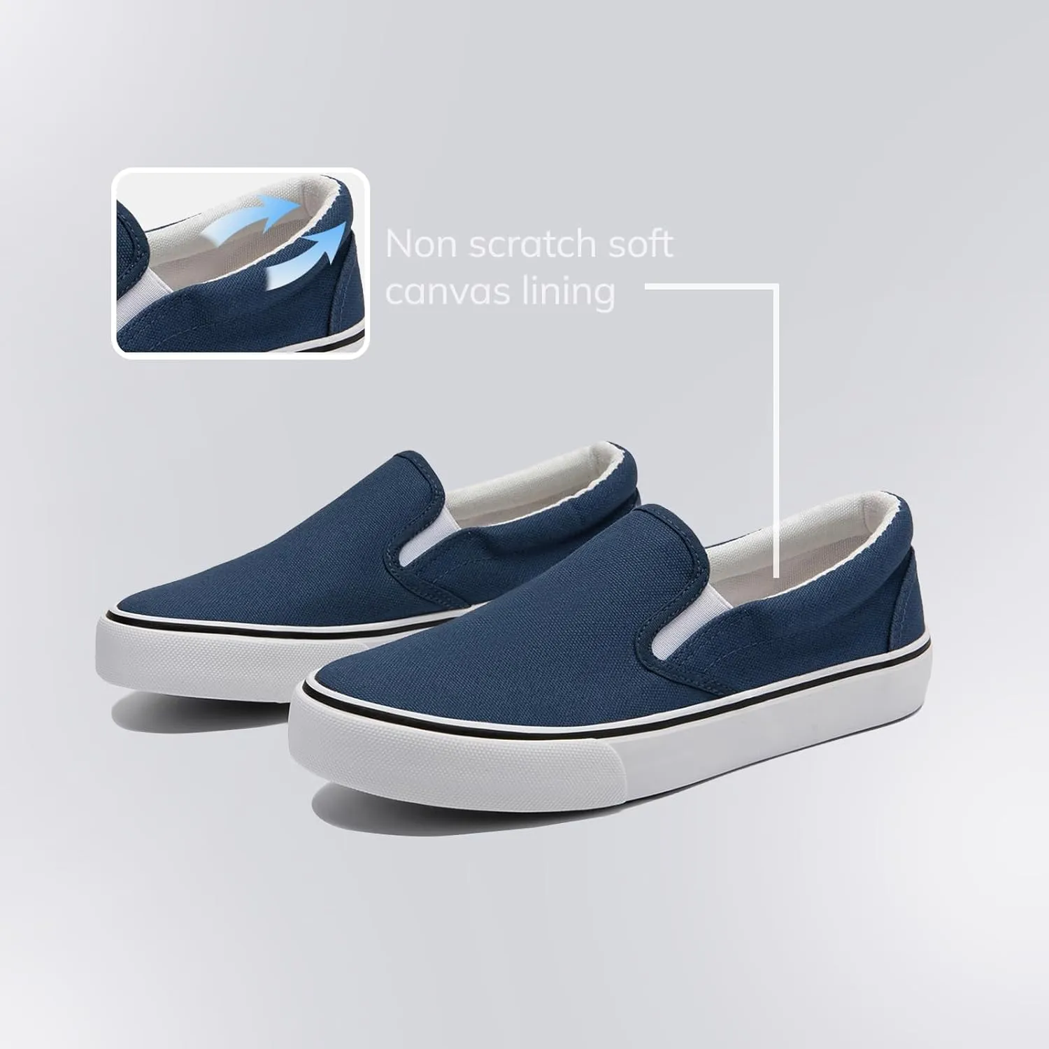 Low-Top Slip Ons Women's Fashion Sneakers Casual Canvas Sneakers for Women Comfortable Flats Breathable Padded Insole Slip on Sneakers Women Low Slip on Shoes