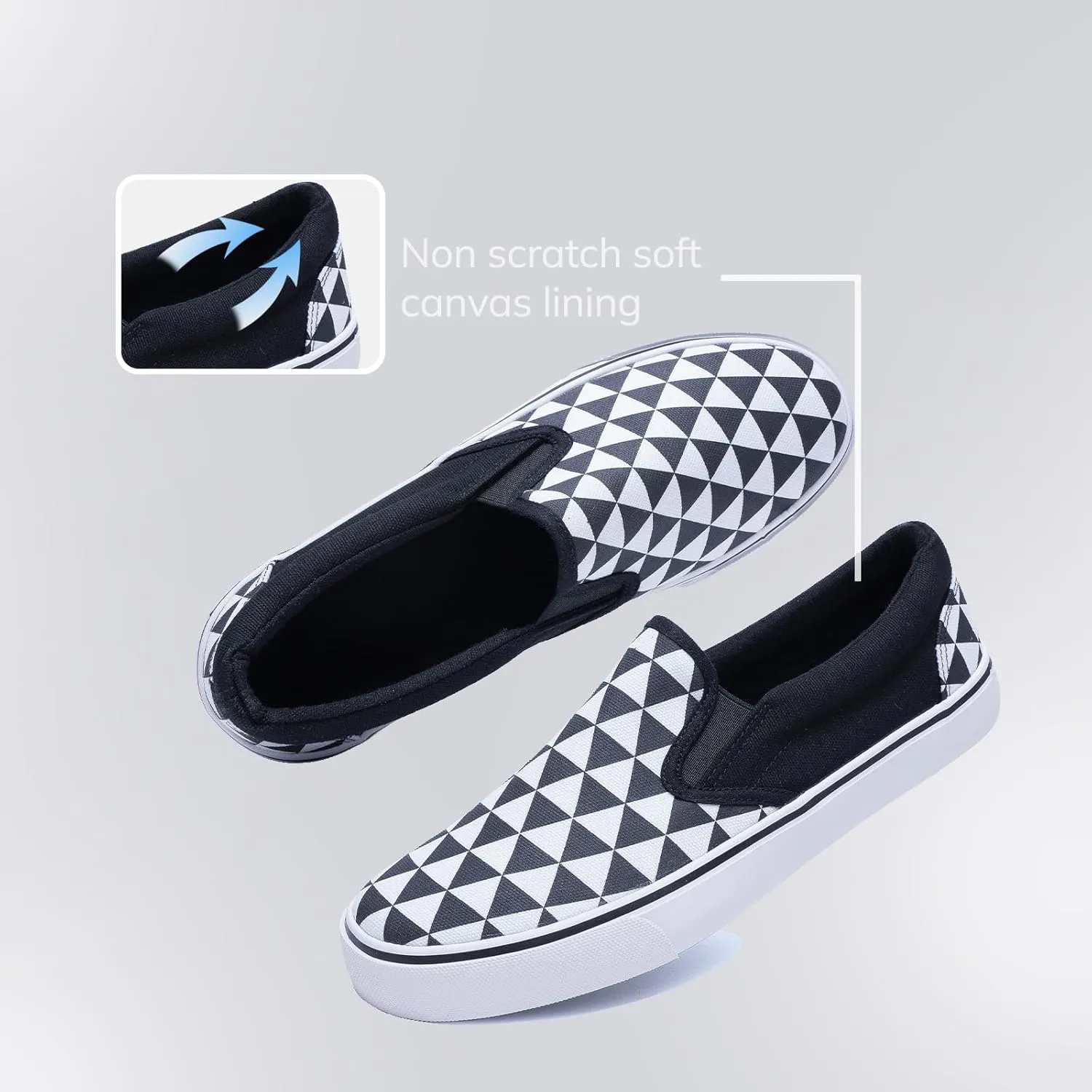 Low-Top Slip Ons Women's Fashion Sneakers Casual Canvas Sneakers for Women Comfortable Flats Breathable Padded Insole Slip on Sneakers Women Low Slip on Shoes