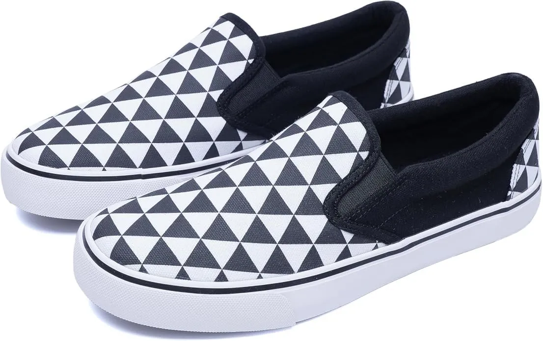 Low-Top Slip Ons Women's Fashion Sneakers Casual Canvas Sneakers for Women Comfortable Flats Breathable Padded Insole Slip on Sneakers Women Low Slip on Shoes