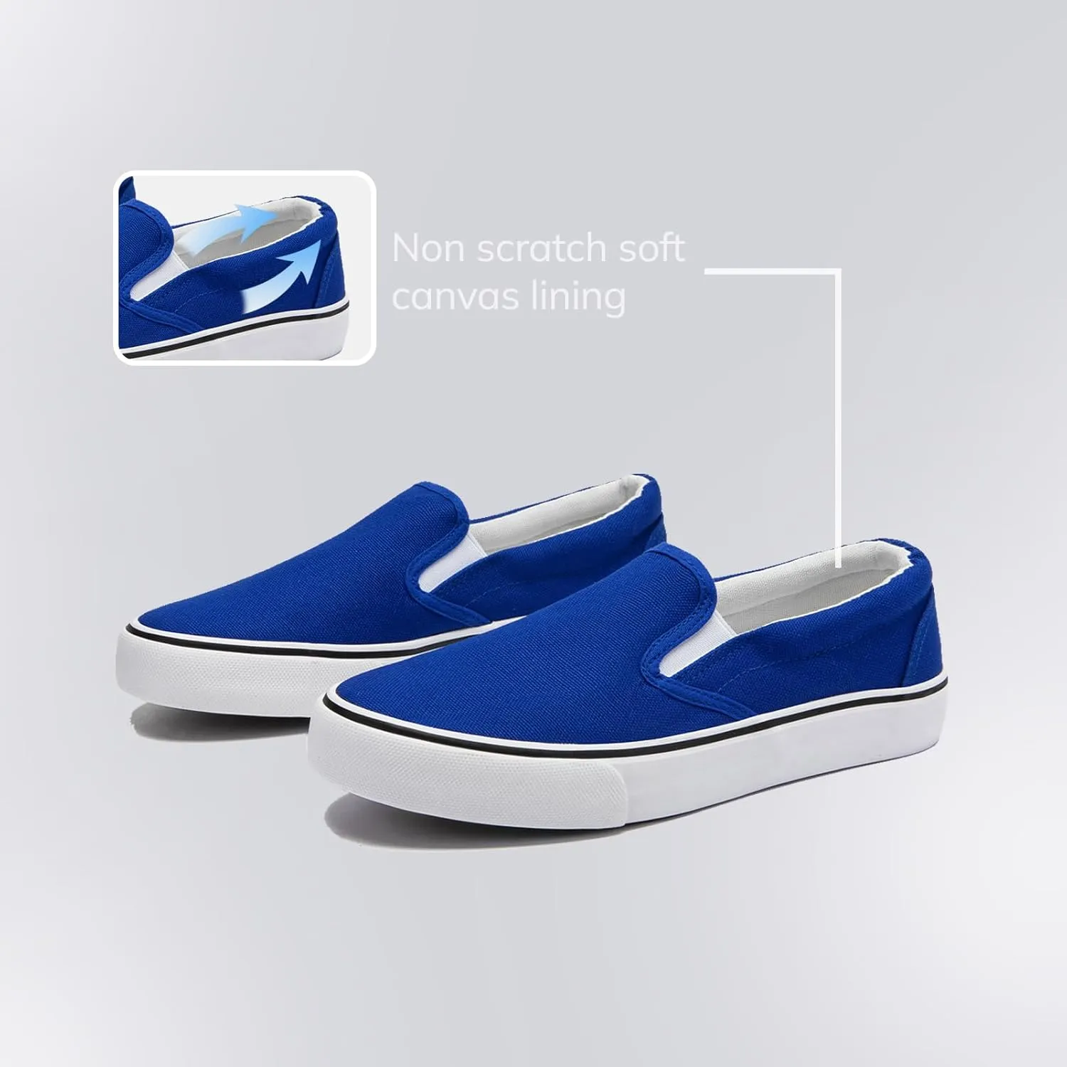 Low-Top Slip Ons Women's Fashion Sneakers Casual Canvas Sneakers for Women Comfortable Flats Breathable Padded Insole Slip on Sneakers Women Low Slip on Shoes