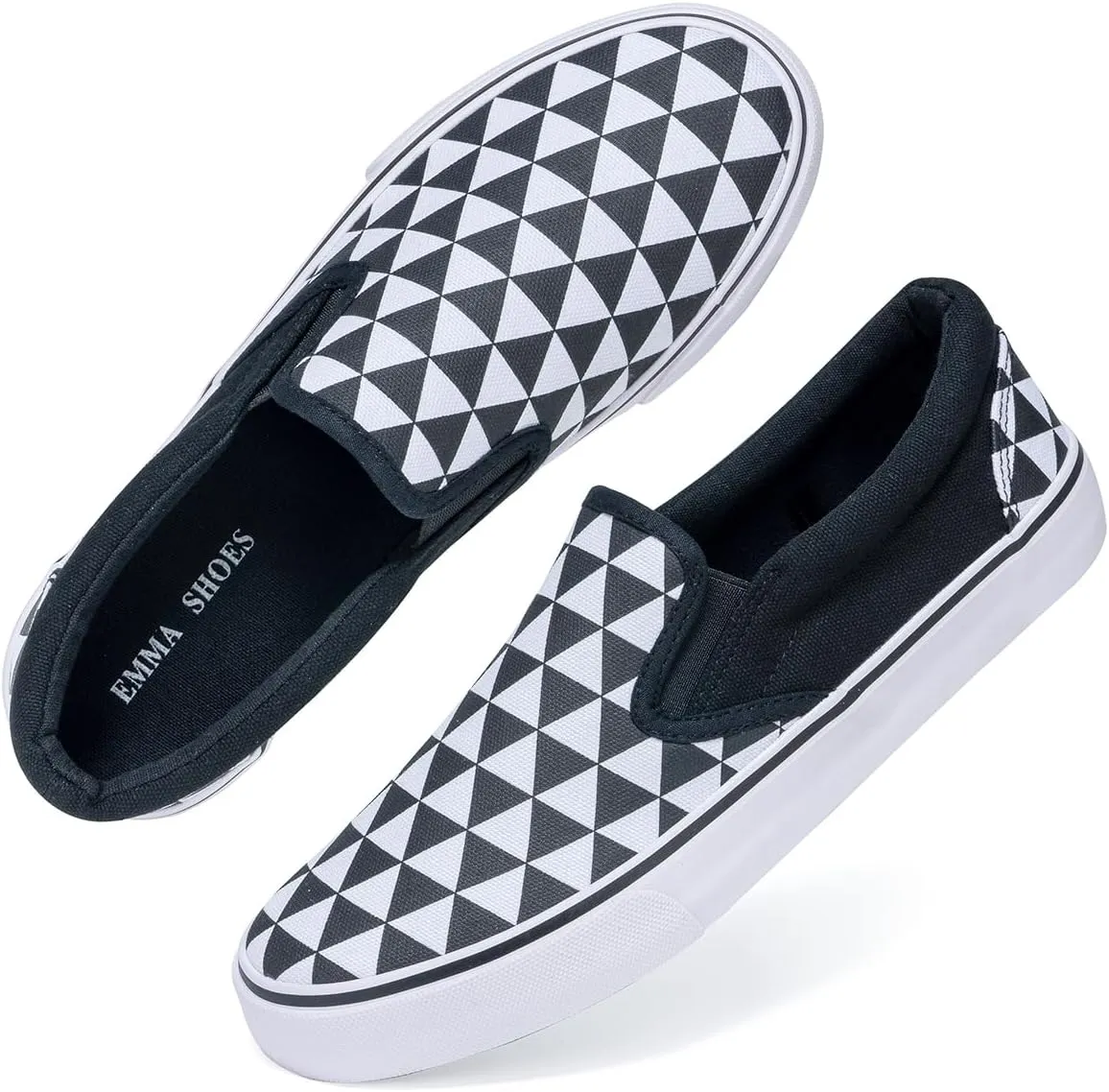 Low-Top Slip Ons Women's Fashion Sneakers Casual Canvas Sneakers for Women Comfortable Flats Breathable Padded Insole Slip on Sneakers Women Low Slip on Shoes