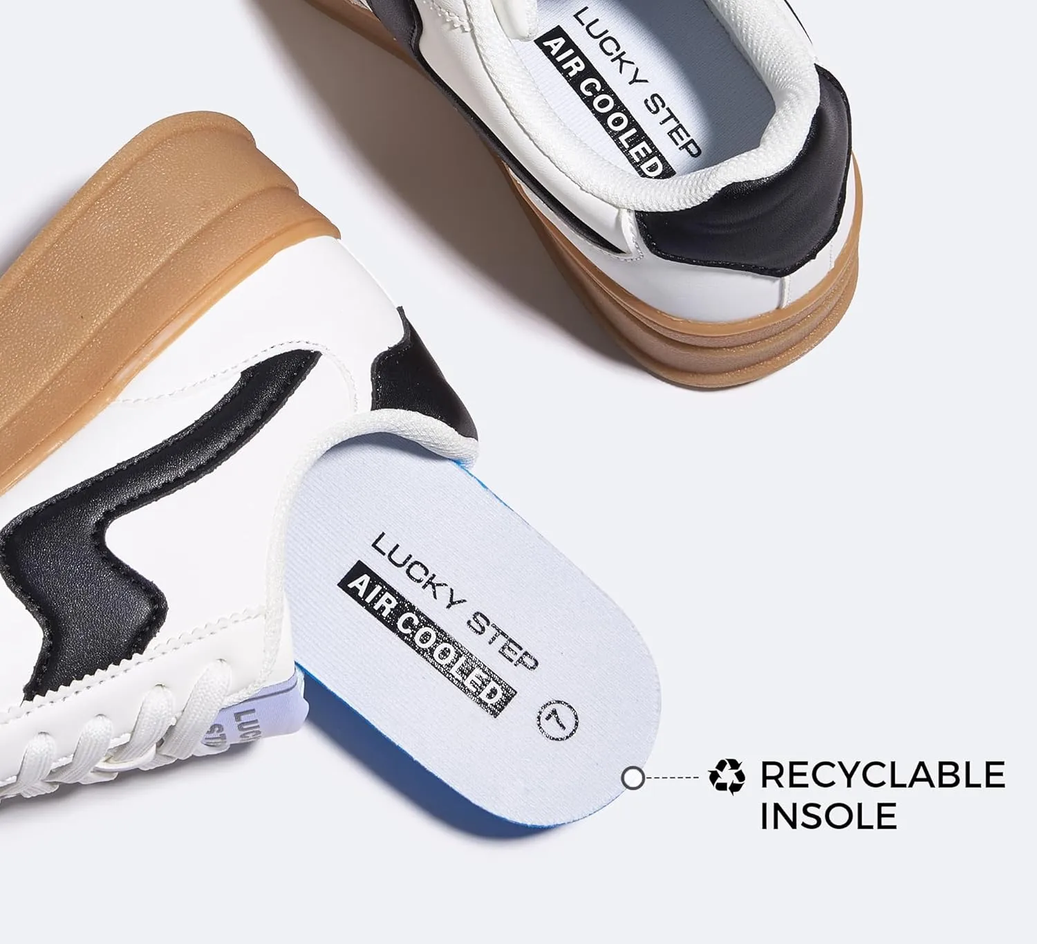 LUCKY STEP Women's Platform Fashion Sneakers Thick Sole Suede Genuine Leather Classic Rubber Gum Sole Low Top Casual Walking Shoes