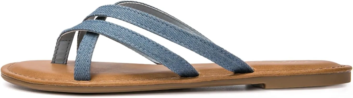 Luffymomo Women's Elastic Strap Flat Sandals Casual Summer Open Toe Sandal