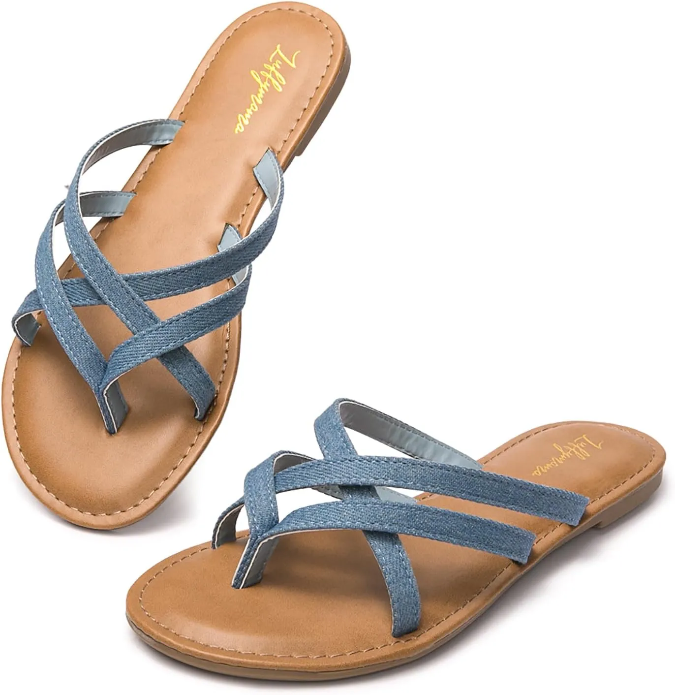 Luffymomo Women's Elastic Strap Flat Sandals Casual Summer Open Toe Sandal