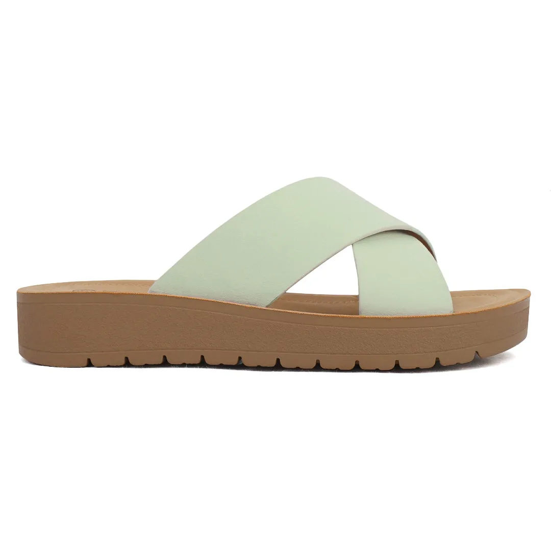 Luz - Slip On Criss Cross Strap Sandals