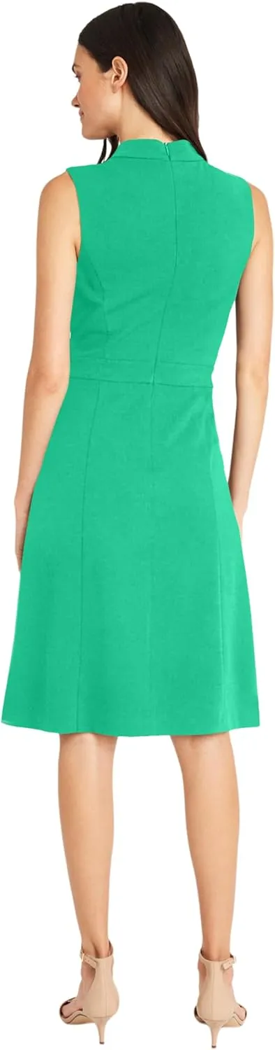 Maggy London Versatile Mock Neck Sleeveless A-line Womens Dresses