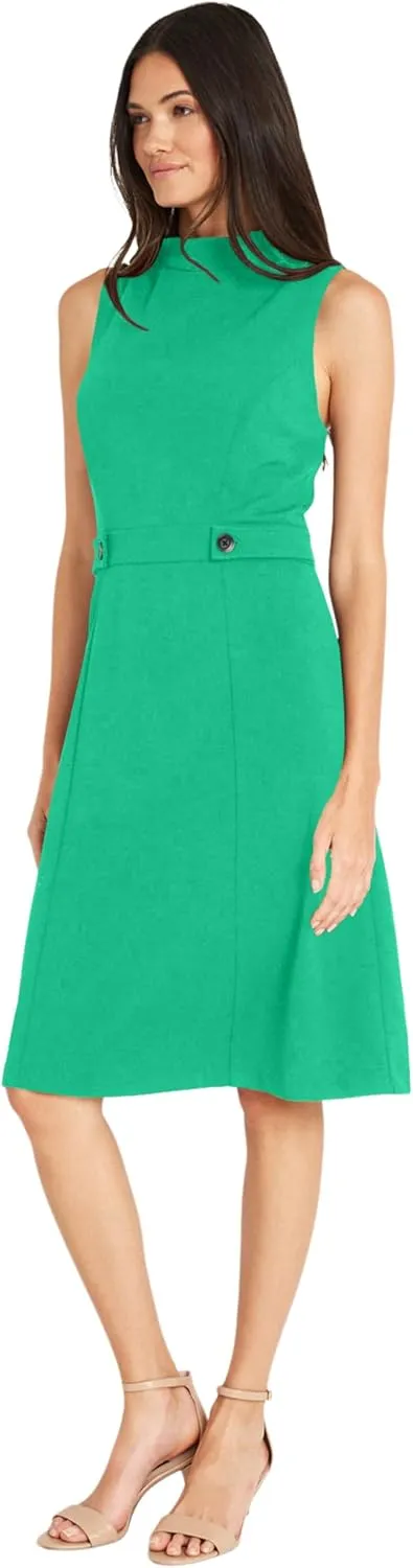 Maggy London Versatile Mock Neck Sleeveless A-line Womens Dresses