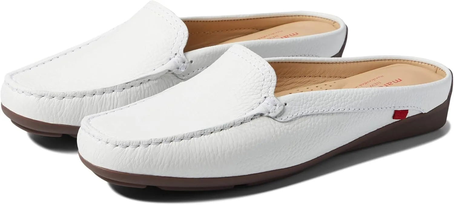 Marc Joseph New York Briarwood Court - Shoes for Women - Leather Upper - Slip-On Style - Synthetic Outsole White Grainy 10 M