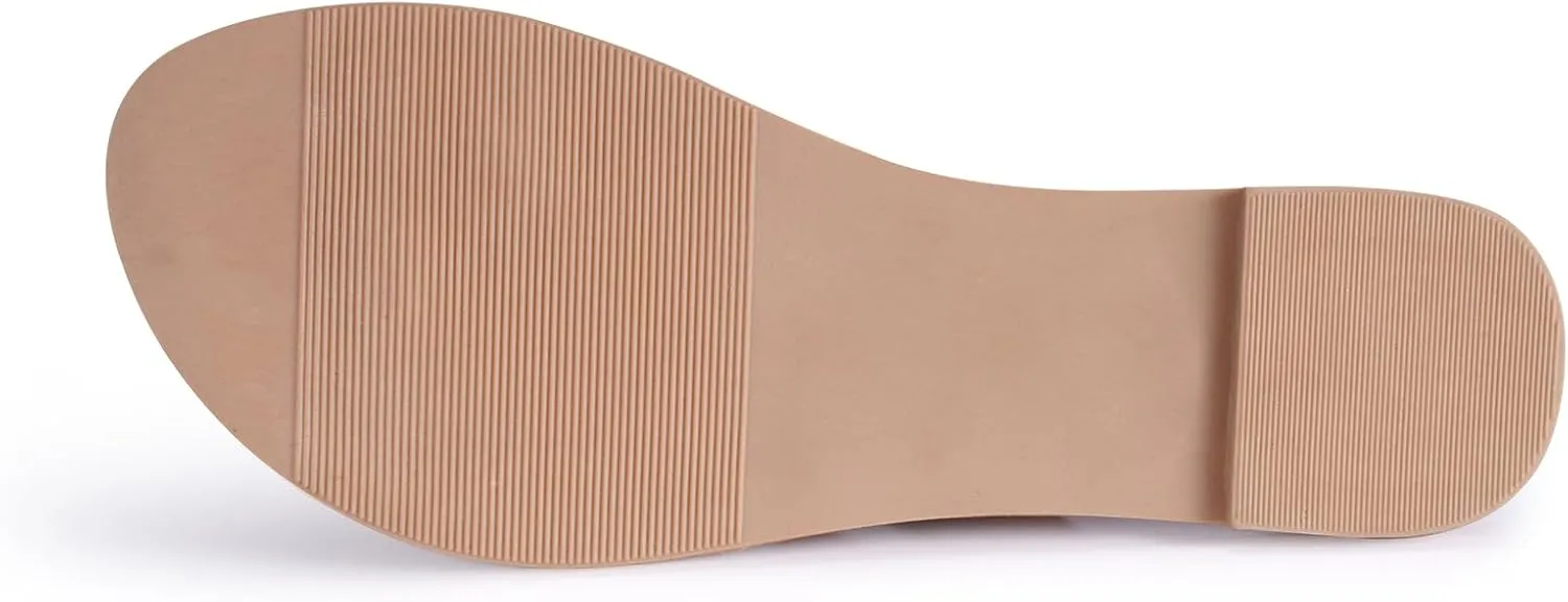 mazeskin Womens Memory Foam H-Band Summer Comfortable Dressy Flat Slide Sandals