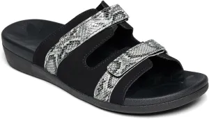 MEGNYA Women Comfortable Walking Sandals with Arch Support, Plantar Fasciitis Slides for Flat Feet Relieve, Orthopedic Sandals with Adjustable Straps