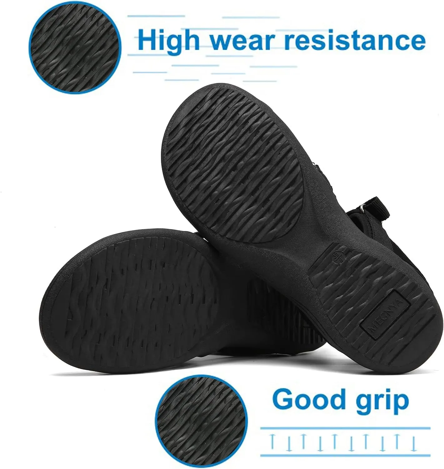 MEGNYA Womens Lightweight Cushion Sandals for Walking, Summer Outside Hiking Sandals with Adjustable Hook and Loop Straps