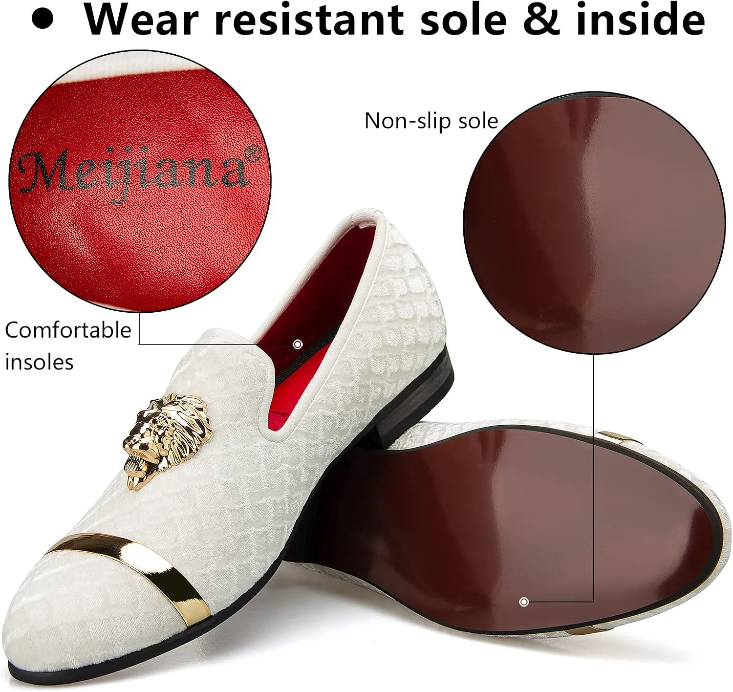 Meijiana Men's Loafers Lightweight Slip-On Moccasins Stylish Dress Shoes Breathable Tassels Loafers