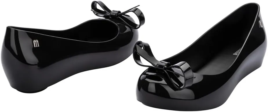 Melissa Ultragirl Bow II Flat - Versatile Slip-On Design - Stylish Flats for Women - Sweet Bow Detail - Comfy Fit - PVC & Metal Upper - Laminated Insole - Bubblegum Scent - Dressy Flats