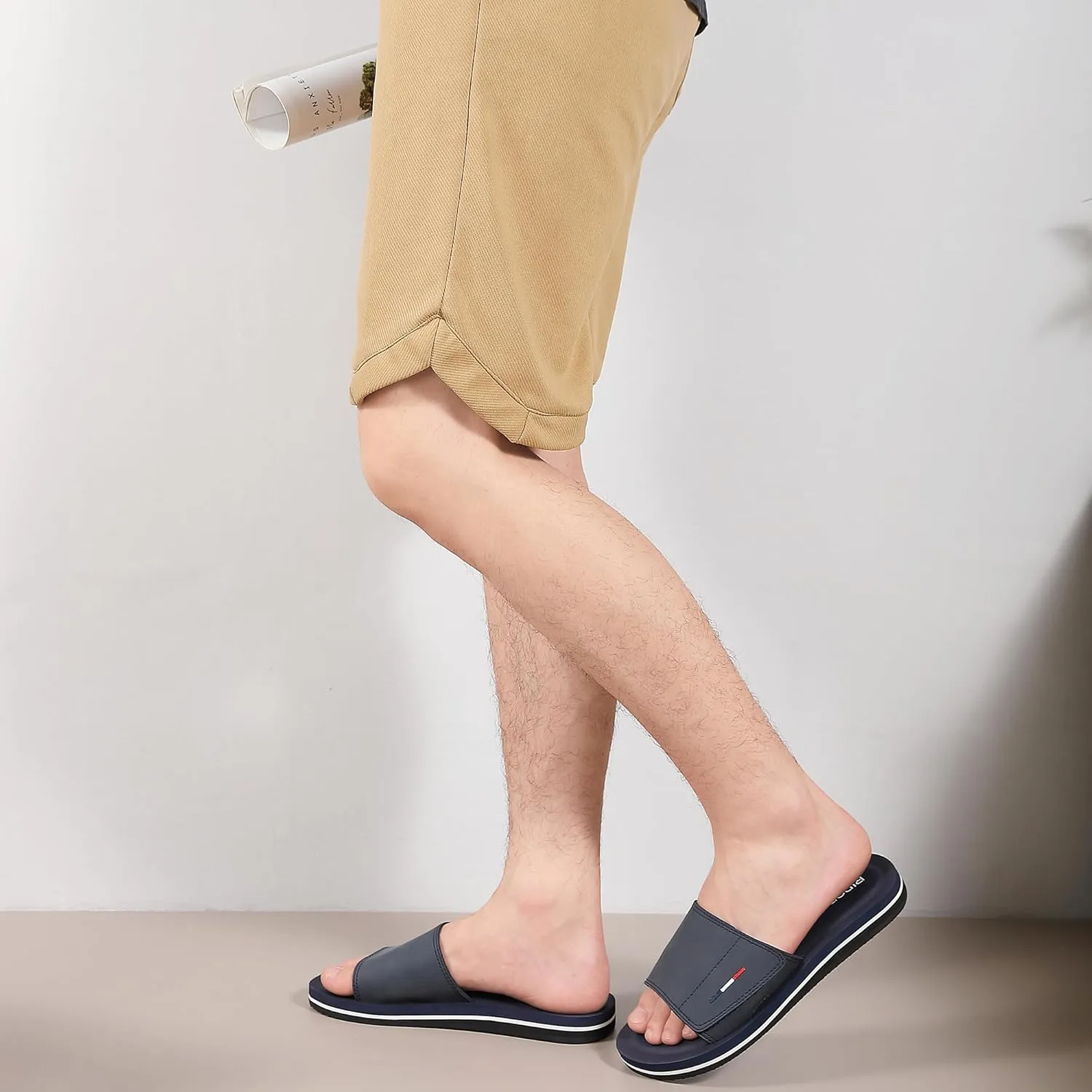 Mens Adjustable Slides Sandals Slip On Sandals Comfortable Athletic Anti-Slip Slides