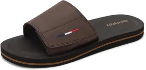 Mens Adjustable Slides Sandals Slip On Sandals Comfortable Athletic Anti-Slip Slides