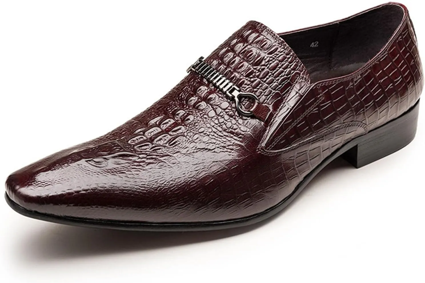 Men's Alligator Crocodile Print Oxfords Fashion Slip on Dress Shoes