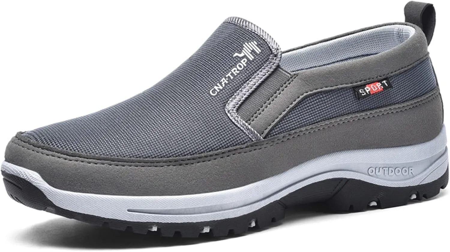 Men's Arch Support Slip-on Canvas Loafers,Outdoor Casual Non Slip Orthopedic Sneakers Flats Walking Boat Shoes