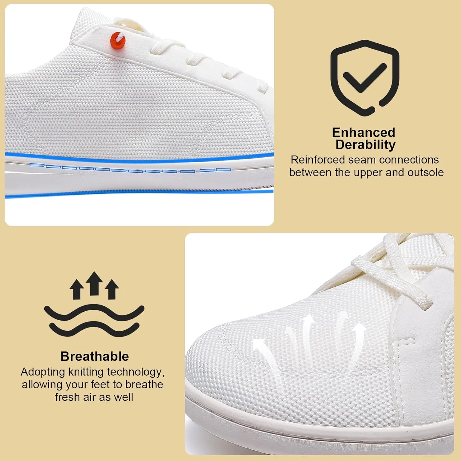 Men's Barefoot Wide Toe Box Shoes - Minimalist Barefoot Shoes with Zero Drop Sole Extra Wide Slip on Walking Shoes for Men