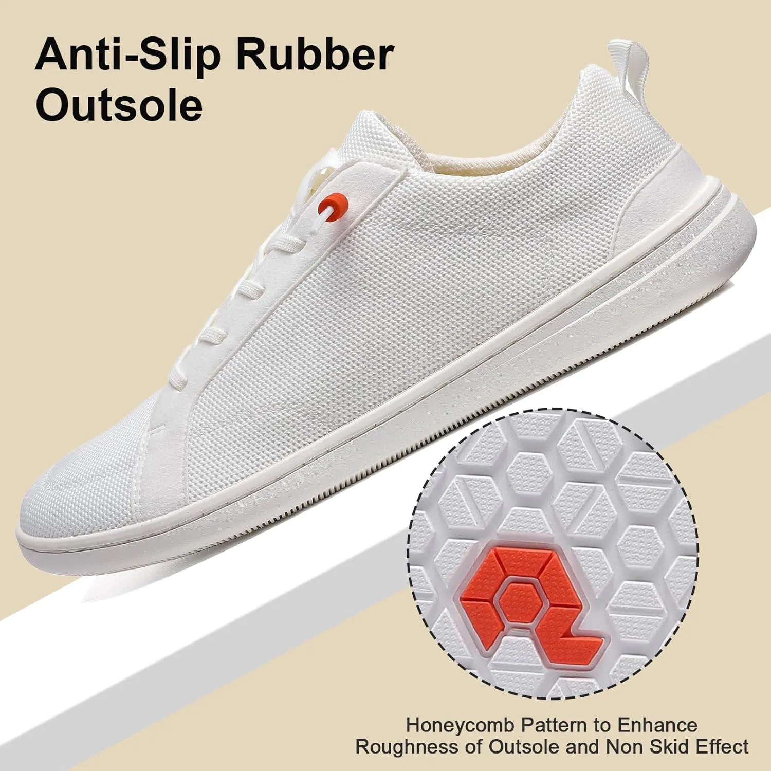 Men's Barefoot Wide Toe Box Shoes - Minimalist Barefoot Shoes with Zero Drop Sole Extra Wide Slip on Walking Shoes for Men