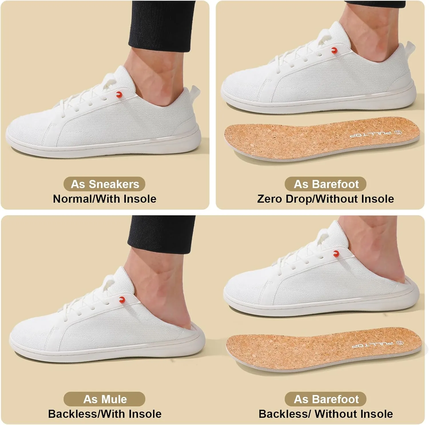 Men's Barefoot Wide Toe Box Shoes - Minimalist Barefoot Shoes with Zero Drop Sole Extra Wide Slip on Walking Shoes for Men