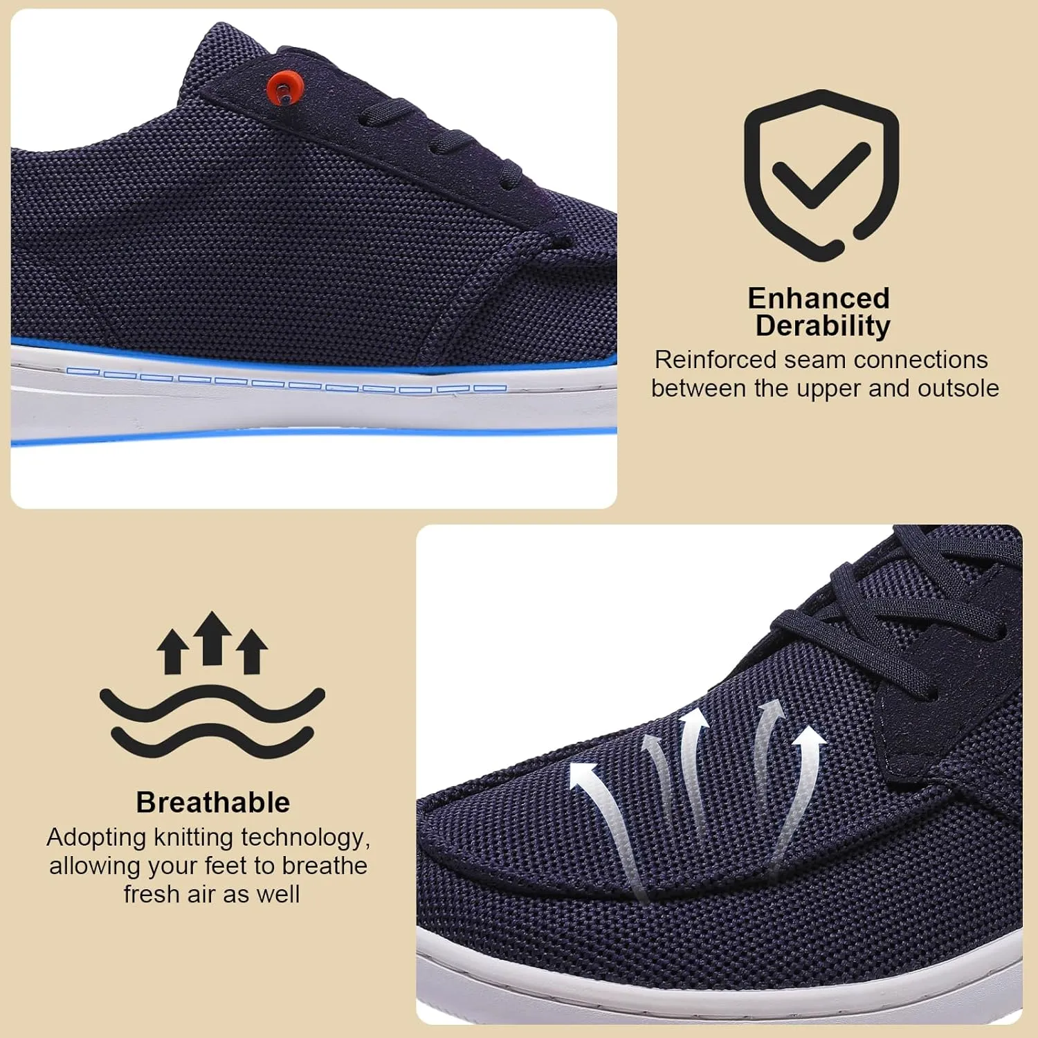 Men's Barefoot Wide Toe Box Shoes - Minimalist Barefoot Shoes with Zero Drop Sole Extra Wide Slip on Walking Shoes for Men