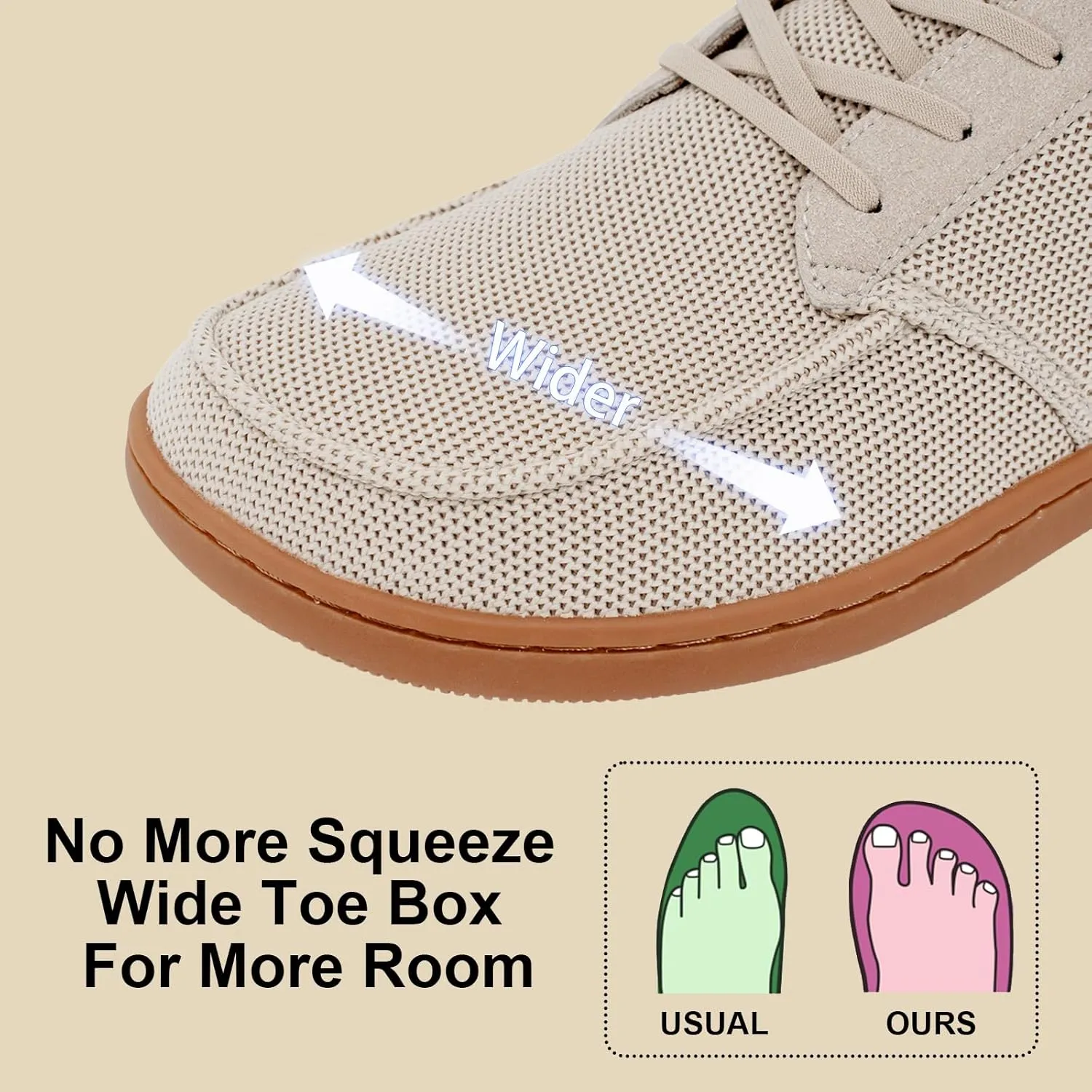 Men's Barefoot Wide Toe Box Shoes - Minimalist Barefoot Shoes with Zero Drop Sole Extra Wide Slip on Walking Shoes for Men