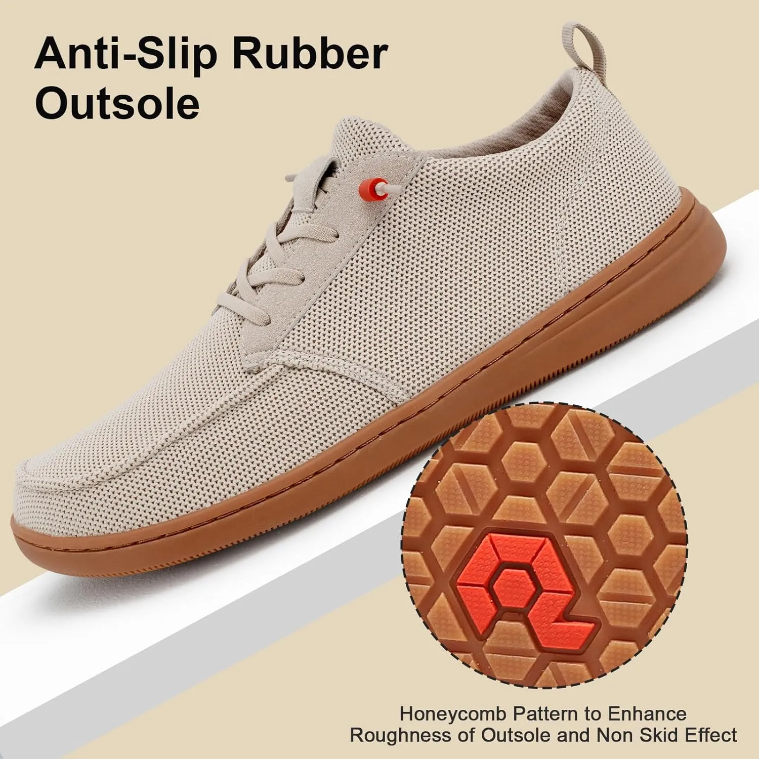 Men's Barefoot Wide Toe Box Shoes - Minimalist Barefoot Shoes with Zero Drop Sole Extra Wide Slip on Walking Shoes for Men