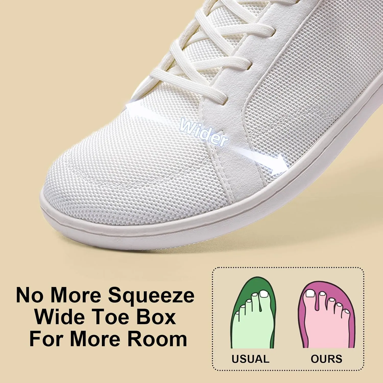 Men's Barefoot Wide Toe Box Shoes - Minimalist Barefoot Shoes with Zero Drop Sole Extra Wide Slip on Walking Shoes for Men