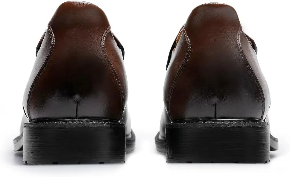 Men's Breathable Leather Casual Shoes, Slip-On Design Loafers