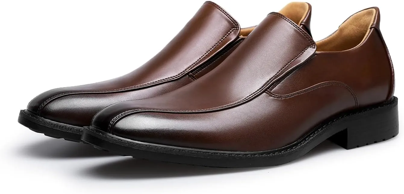Men's Breathable Leather Casual Shoes, Slip-On Design Loafers