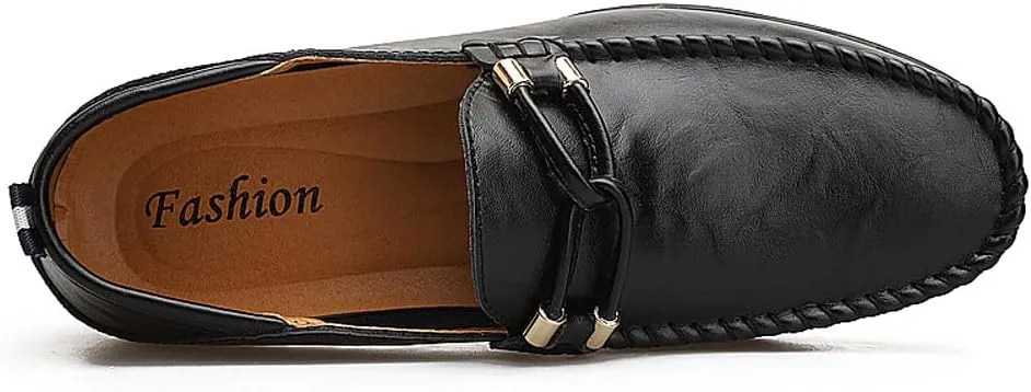 Men's Casual Genuine Leather Slip On Soft Driving Walking Shoes Penny Loafer Flats Shoes
