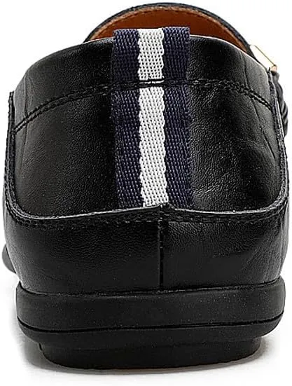 Men's Casual Genuine Leather Slip On Soft Driving Walking Shoes Penny Loafer Flats Shoes