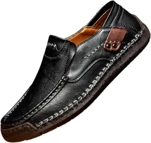 Men's Casual Leather Loafers Slip-On Dress Shoes Driving Moccasin Walking Shoes