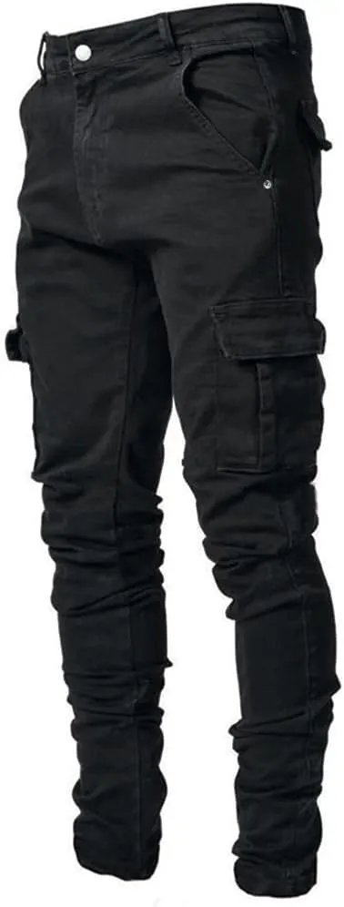 Men's Casual Stylish Straight Slim Fit Jeans Young Hiphop Skinny Denim Pants