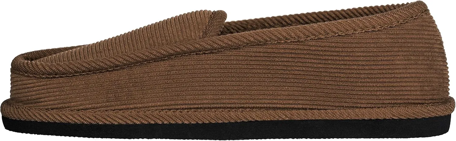 Men's Corduroy House Slippers Moccasins Loafers Slip-on Shoes