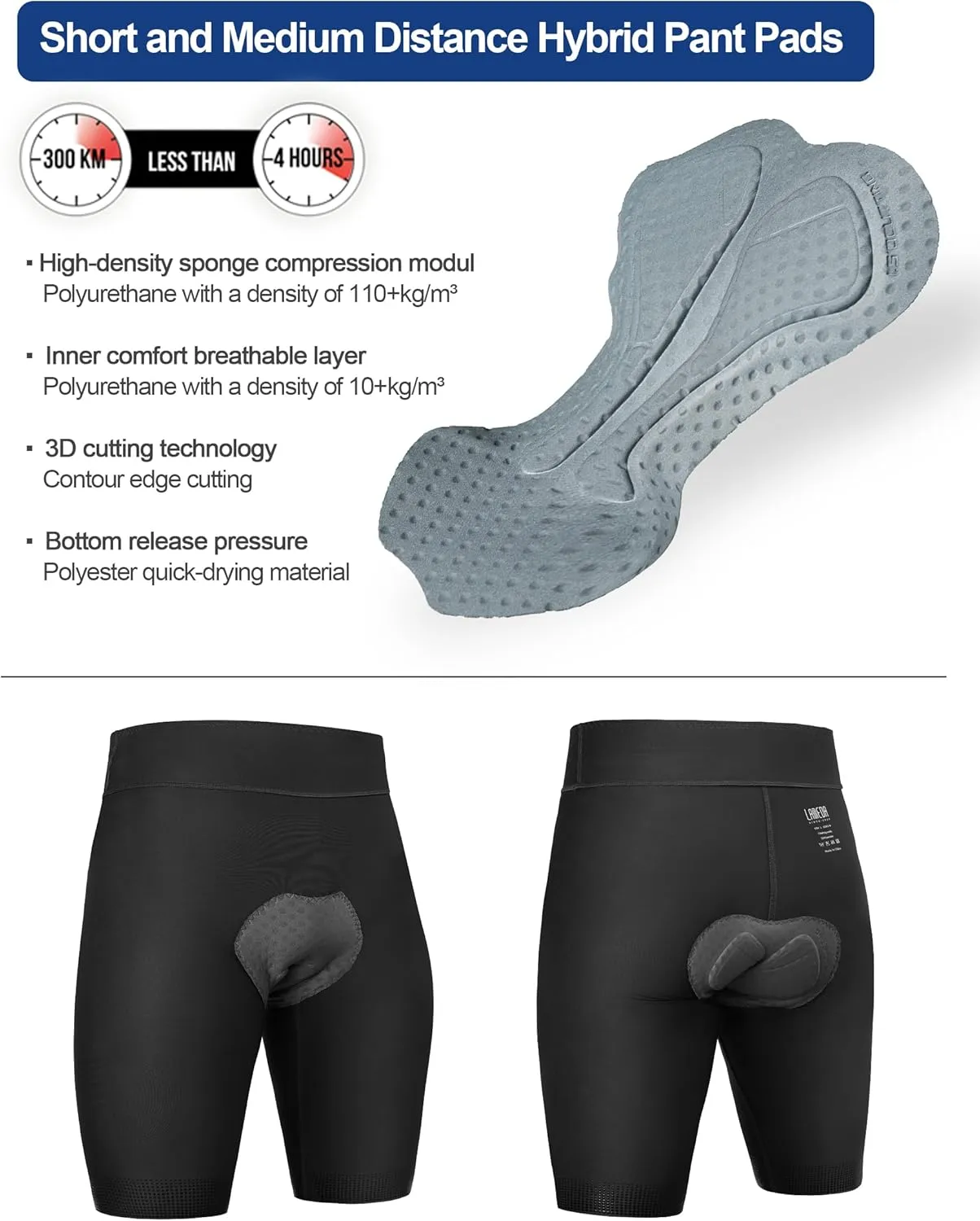 Mens Cycling Bib Shorts,Padded Breathable Bike Shorts Men Lightweight Bicycle Bibs Bike Tight for Road Gravel Biking