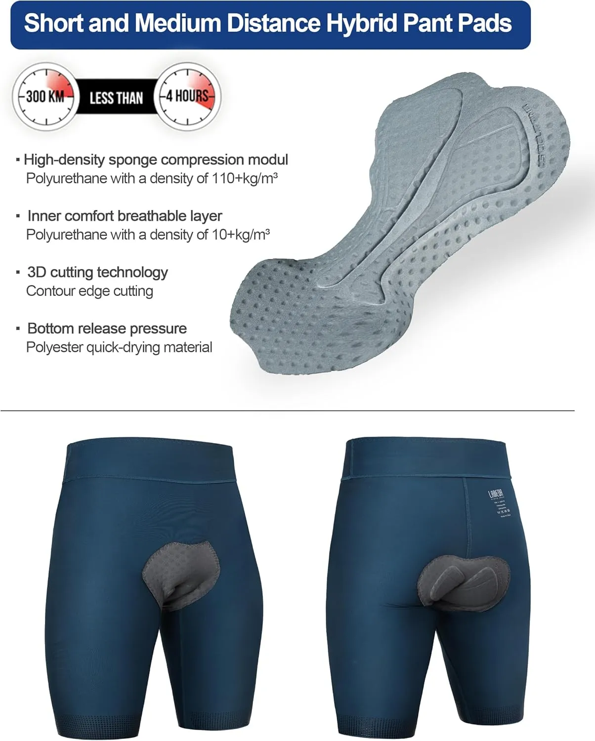 Mens Cycling Bib Shorts,Padded Breathable Bike Shorts Men Lightweight Bicycle Bibs Bike Tight for Road Gravel Biking