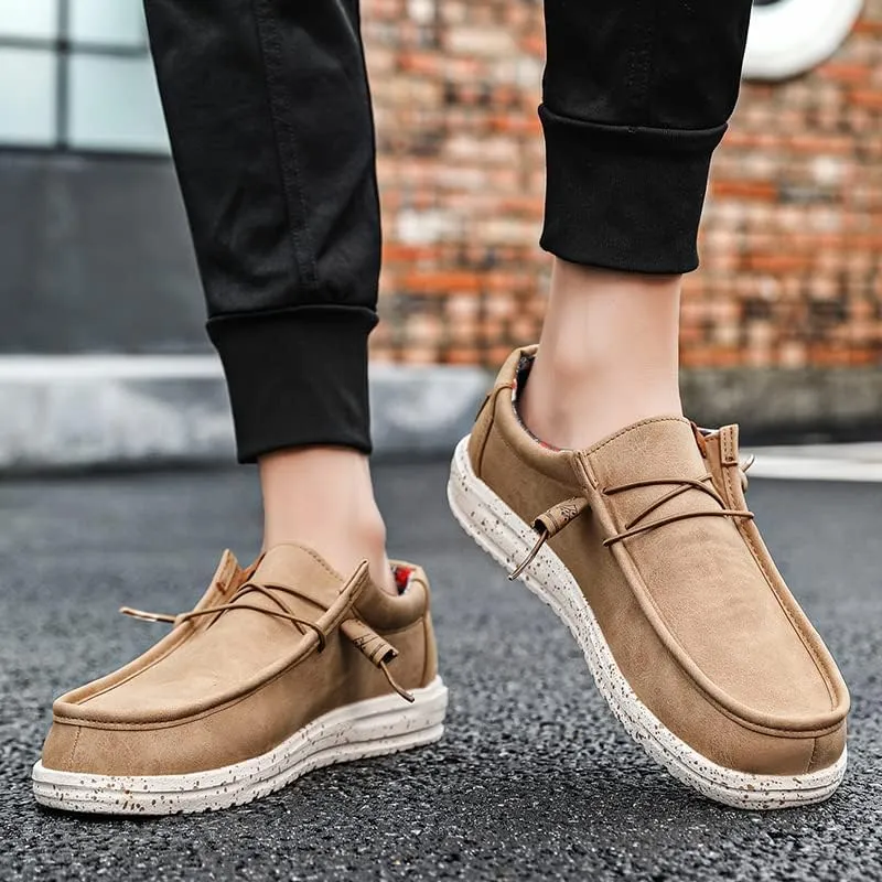 Men's Fashionable Slip-On Loafers - Comfortable & Versatile Casual Sneakers, Blue with White Sole, Floral Lining, Seasons Outdoor Wear