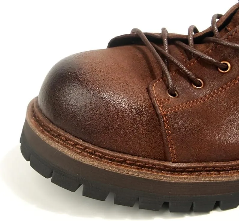 Men's Formal Leather Shoes Breathable Round Toe Versatile Classic Slip On Shoes Oxfords Sole Lightweight Men's Vintage Nubuck Leather Business Shoes