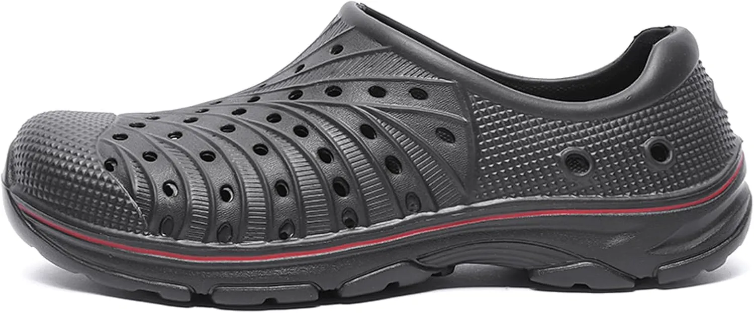Men's Garden Shoes Slip on Breathable EVA Shower Water Shoes Garden Clogs for Outdoors Quick-Drying Clog Summer Pool Sandals Anti-Slip Beach Shoes