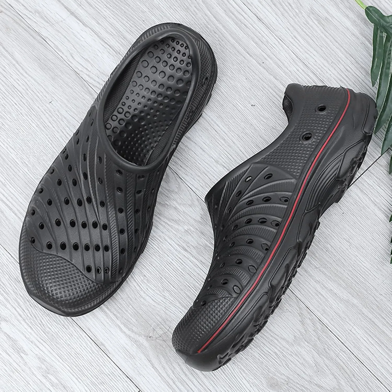Men's Garden Shoes Slip on Breathable EVA Shower Water Shoes Garden Clogs for Outdoors Quick-Drying Clog Summer Pool Sandals Anti-Slip Beach Shoes