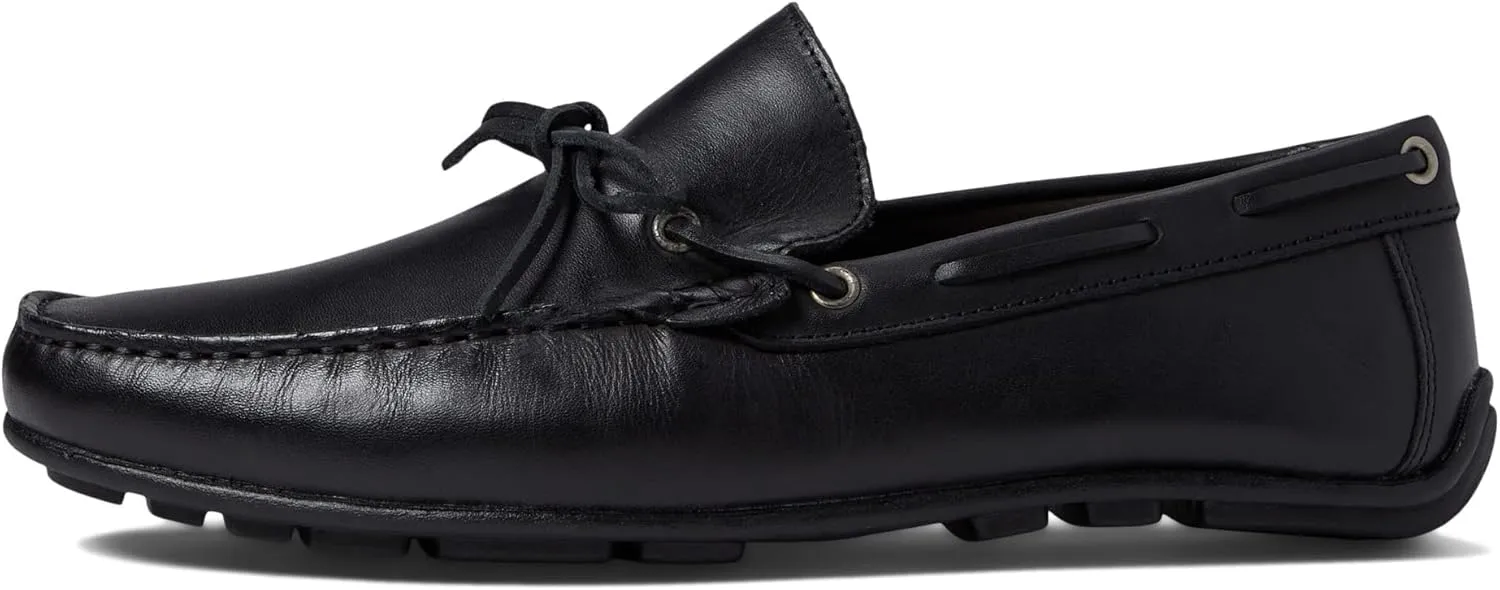 Men's Genuine Leather Casual Slip on Tie-Bow Loafers